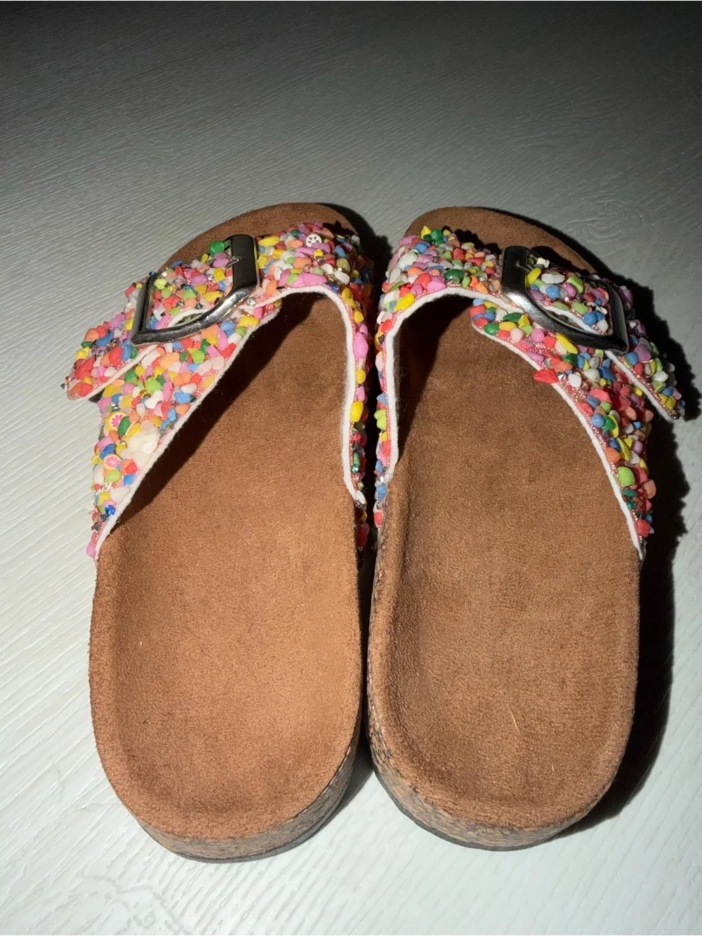 Multicolor Confetti Slide Sandals